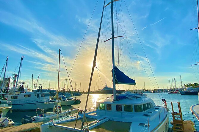 Bimini Charters - Private Luxury Catamaran 3-hr Sunset Sails - Cruising past Mallory Square and Sunset Island