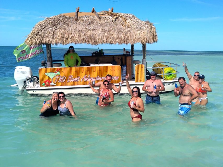 Key West: Private Tiki Bar Party Boat & Mini Sandbar - Cruising with a Real Tiki Bar Feel