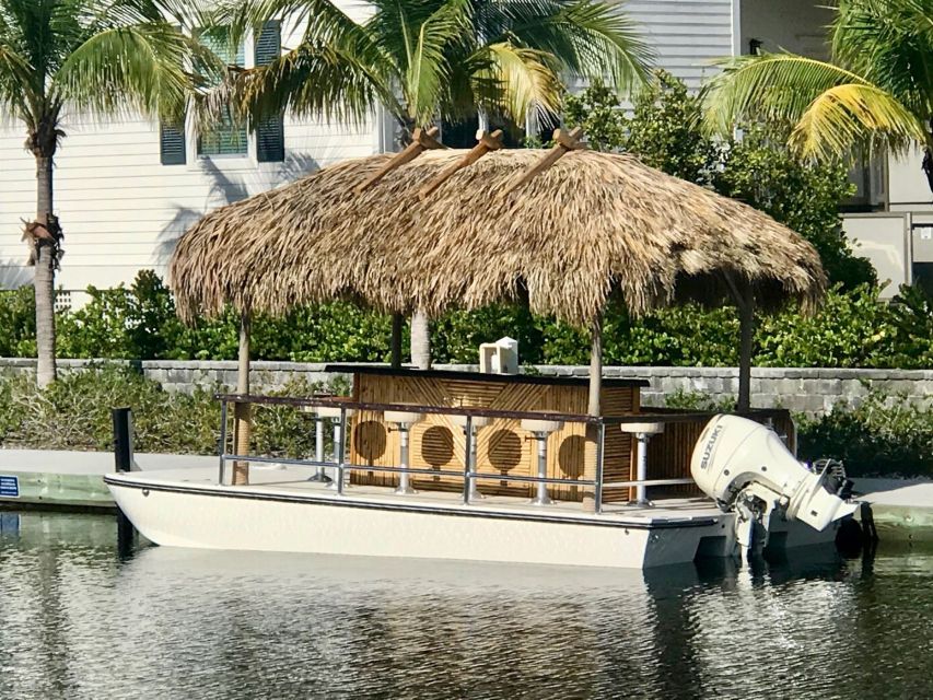 Key West: Private Tiki Bar Party Boat & Mini Sandbar - Drinks and Music: Cooler + Bluetooth Make It Easy