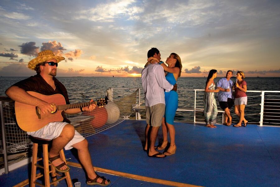 Key West: Sunset Sail with Live Band, Drinks, and Appetizers - Key West sunset views from Fury Water Adventures’ 65-foot catamaran