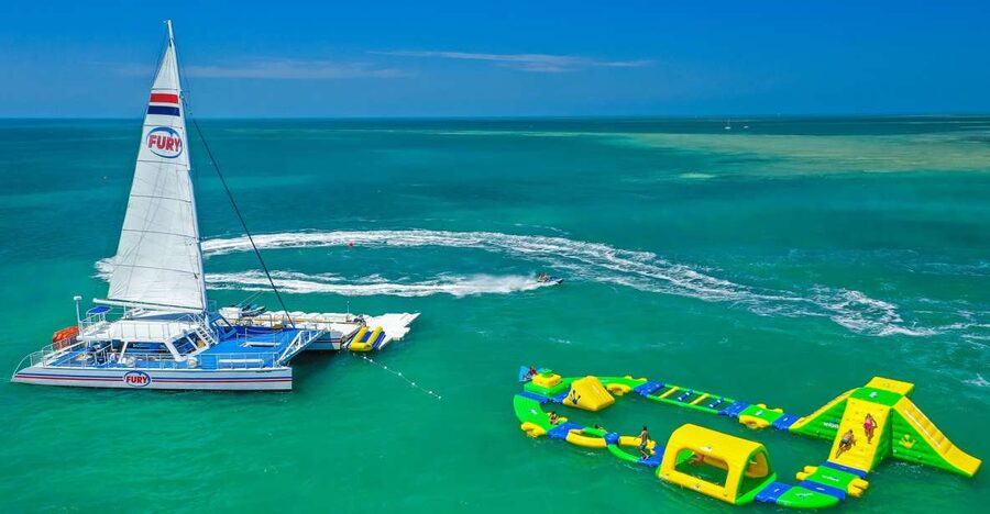 Key West: The Ultimate Do It All Watersports Experience - The Fury Catamaran start: bathrooms and shade on a long water day